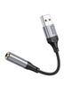 Adapter AUX USB A do Jack 3,5 mm Hoco 0,12 m LS36 czarny