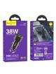 Ładowarka samochodowa Hoco USB A + USB C QC PD 38W Z52 transparentny czarny