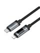 Kabel USB C do Lightning Hoco PD 27W 1,2 m z wyświetlaczem U148 czarny