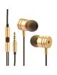 Słuchawki przewodowe Jack 3,5 mm z mikrofonem MI metal box złoty