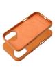 Futerał LEATHER MAG COVER kompatybilny z MagSafe do IPHONE 16 pomarańczowy