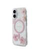 GUESS futerał do IPHONE 16 kompatybilny z MagSafe GUHMP16SRBFGFGMP (Resin Flowers and Glitter) pink