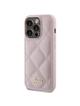 GUESS futerał do IPHONE 15 Pro GUHCP15LPSQSQSP (Quilted Metal Logo) różowy