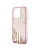 GUESS futerał do IPHONE 15 Pro GUHCP15LLFCSEGP (Liquid Glitter Gold Stripes) różowy