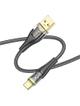 Kabel USB A do USB C Hoco 2,4A 1,2 m U121 czarny transparentny