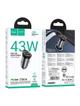 Ładowarka samochodowa Hoco USB A + USB C QC3.0 PD 43W NZ16A szara