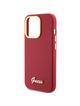 GUESS futerał do IPHONE 15 Pro GUHCP15LSMBSLM (Silicone Script Metal Logo & Frame) magenta