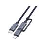 Kabel 2w1 USB C do USB C / Lightning Hoco 1,2 m U134 ciemny niebieski