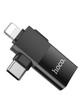 Adapter OTG 2w1 USB C / Lightning do USB A Hoco UA17 czarny