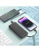 Powerbank Hoco 10000 mAh 2A z wbudowanymi kablami USB C + Lightning J118 czarny