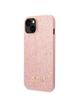 GUESS futerał do IPHONE 14 Plus GUHCP14MHGGSHP (Glitter Flakes Script Metal Logo) różowy