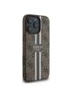 GUESS futerał do IPHONE 16 Pro kompatybilny z MagSafe GUHMP16LP4RPSW (4G Printed Stripes) brązowy