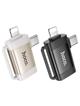 Adapter OTG 2w1 USB C / Lightning do USB A Hoco UA31F czarny