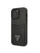 GUESS futerał do IPHONE 13 Pro GUHCP13LPSATPK (Saffiano Double Card Triangle) czarny
