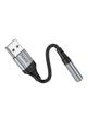 Adapter AUX USB A do Jack 3,5 mm Hoco 0,12 m LS36 czarny