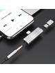 Adapter AUX 2w1 USB C do Jack 3,5 mm / USB C Hoco LS26 srebrny