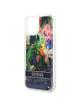 GUESS futerał do IPHONE 13 / 14 / 15 GUHCP14SLFLSB (Flower Liquid Glitter) niebieski