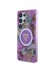 GUESS futerał do SAMSUNG S25 Ultra GUHMS25LHFLPEDU (Magnetic IML Metal Glitter Flowers Triangle) fioletowy