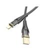 Kabel USB A do Lightning Hoco 2,4A 1,2 m U121 czarny transparentny