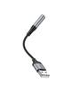 Adapter AUX USB A do Jack 3,5 mm Hoco 0,12 m LS36 czarny