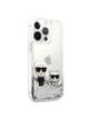 KARL LAGERFELD futerał do IPHONE 13 Pro KLHCP13LGKCS (Liquid Glitter K&C) srebrny