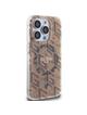 GUESS futerał do IPHONE 15 Pro kompatybilny z MagSafe GUHMP15LHGCUSTGW (IML GCUBE) brązowy