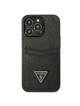 GUESS futerał do IPHONE 13 Pro GUHCP13LPSATPK (Saffiano Double Card Triangle) czarny