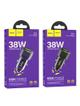 Ładowarka samochodowa Hoco USB A + USB C QC PD 38W Z52 transparentny czarny