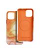 Futerał LEATHER MAG COVER kompatybilny z MagSafe do IPHONE 12 Pro orange splash