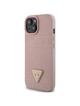 GUESS futerał do IPHONE 13 / 14 / 15 GUHCP15SPCRTHCP (Croco Triangle Metal Logo) różowy