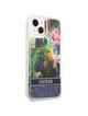 GUESS futerał do IPHONE 13 / 14 / 15 GUHCP14SLFLSB (Flower Liquid Glitter) niebieski