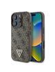 GUESS futerał do IPHONE 16 Pro GUHCP16LP4TDPW (PU Leather 4G Triangle Strass) brązowy