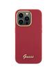 GUESS futerał do IPHONE 15 Pro GUHCP15LSMBSLM (Silicone Script Metal Logo & Frame) magenta