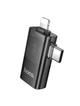 Adapter OTG 2w1 Lightning / USB C do USB A Hoco UA36E czarny