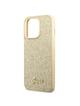 GUESS futerał do IPHONE 14 Pro Max GUHCP14XHGGSHD (Glitter Flakes Script Metal Logo) złoty