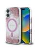 GUESS futerał do IPHONE 16 kompatybilny z MagSafe GUHMP16SRGRGEP (Resin Bottom Glitter) różowy