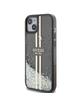 GUESS futerał do IPHONE 15 GUHCP15SLFCSEGK (Liquid Glitter Gold Stripes) czarny