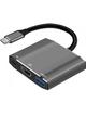 Adapter HUB 3w1 USB C ART OEM-C17 srebrny