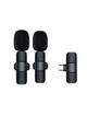 Mikrofon krawatowy bezprzewodowy Typ C podwójny (2 w zestawie) K1 czarny