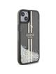GUESS futerał do IPHONE 15 GUHCP15SLFCSEGK (Liquid Glitter Gold Stripes) czarny