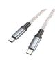 Kabel USB C do USB C Hoco 3A 60W LED 1 m U112 szary