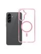 Futerał FRAME CLEAR HYBRID MAG COVER kompatybilny z MagSafe do SAMSUNG A56 pudrowy róż