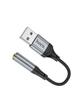Adapter AUX USB A do Jack 3,5 mm Hoco 0,12 m LS36 czarny