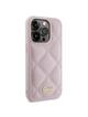 GUESS futerał do IPHONE 15 Pro GUHCP15LPSQSQSP (Quilted Metal Logo) różowy