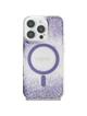 GUESS futerał do IPHONE 16 Pro kompatybilny z MagSafe GUHMP16LRGRGEU (Resin Bottom Glitter) fioletowy