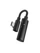 Adapter AUX 2w1 USB C do Jack 3,5 mm / USB C Hoco LS19 czarny