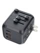 Ładowarka podróżna / adapter OL-309-PQ20 CAŁY ŚWIAT czarna