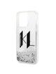 KARL LAGERFELD futerał do IPHONE 14 Pro KLHCP14LLBKLCS (Liguid Glitter Big KL Logo) srebrny