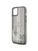 GUESS futerał do IPHONE 15 GUHCP15SLFCSEGK (Liquid Glitter Gold Stripes) czarny