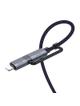 Kabel 2w1 USB C do USB C / Lightning Hoco 1,2 m U134 ciemny niebieski